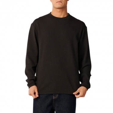 RIP CURL PREMIUM SURF WAFFLE LS TEE WASHED BLACK