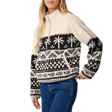 RIP CURL BOSSA NOVA W 1/4 ZIP POLAR FLEECE BLACK/WHITE