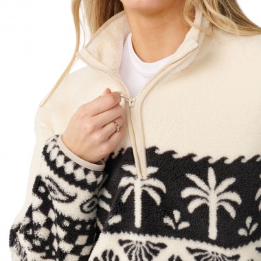 RIP CURL BOSSA NOVA W 1/4 ZIP POLAR FLEECE BLACK/WHITE