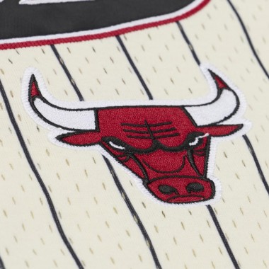 MITCHELL & NESS NBA BULLS RODMAN MESH BUTTON FRONT TEE CREAM