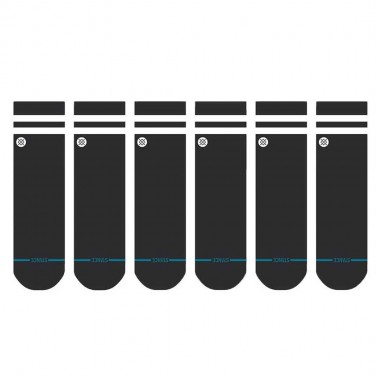 STANCE CORE QUARTER SOCKS 6-PACK BLACK