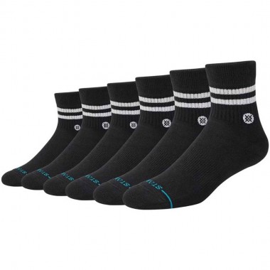 STANCE CORE QUARTER SOCKS 6-PACK BLACK