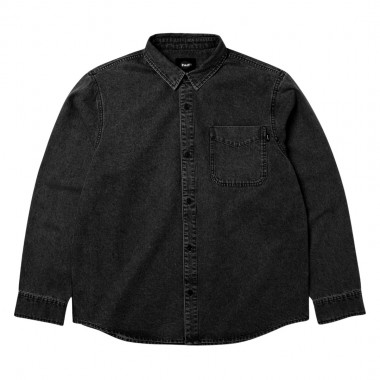 HUF CARSON OVERDYED DENIM LS SHIRT BLACK