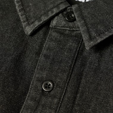 HUF CARSON OVERDYED DENIM LS SHIRT BLACK