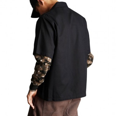 HUF SHADOWS LS WORK SHIRT BLACK