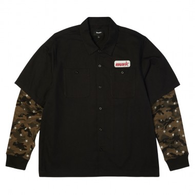 HUF SHADOWS LS WORK SHIRT BLACK