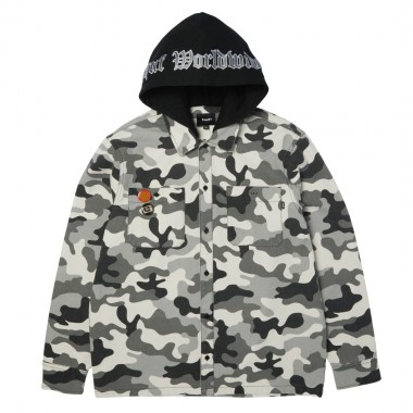 HUF OLYMPIA CAMO HOODED OVERSHIRT CAMO
