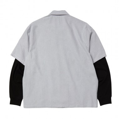 HUF X SPITFIRE UNION LS WORK SHIRT BLACK/WHITE