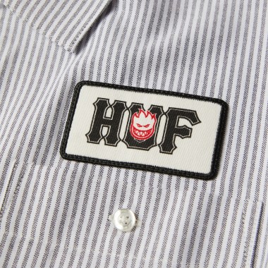 HUF X SPITFIRE UNION LS WORK SHIRT BLACK/WHITE