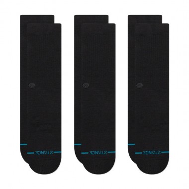 STANCE ICON SOCKS 3-PACK BLACK/BLACK