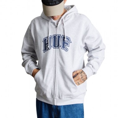 HUF CLASSIC ARCH ZIP HOODIE HEATHER GREY/NAVY