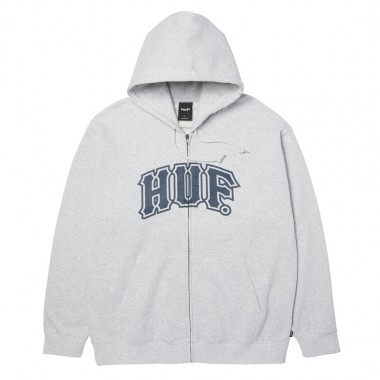 HUF CLASSIC ARCH ZIP HOODIE HEATHER GREY/NAVY
