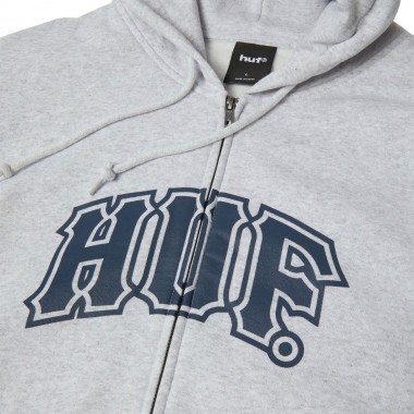 HUF CLASSIC ARCH ZIP HOODIE HEATHER GREY/NAVY