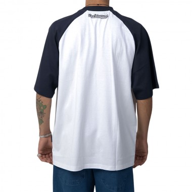 BEE UNUSUAL SWEET BUT DANGEROUS OVERSIZED T-SHIRT WHITE/BLUE