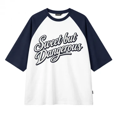 BEE UNUSUAL SWEET BUT DANGEROUS OVERSIZED T-SHIRT WHITE/BLUE