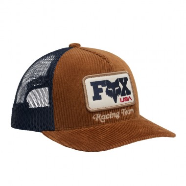 FOX CIRCA 74 SNAPBACK TRUCKER CAP AMBER SCARLET