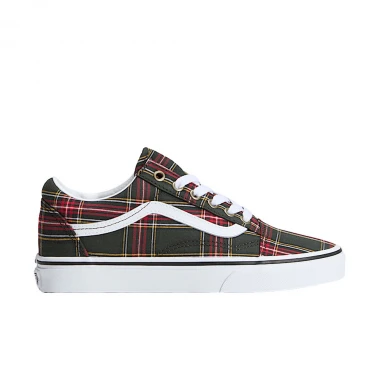 VANS OLD SKOOL SHOES TARTAN OIL GREEN
