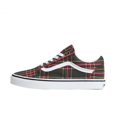 VANS OLD SKOOL SHOES TARTAN OIL GREEN