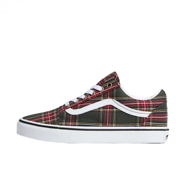 VANS OLD SKOOL SHOES TARTAN OIL GREEN