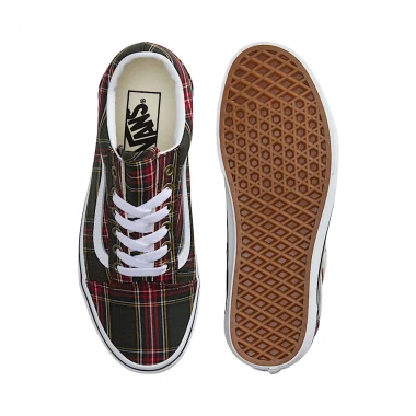 VANS OLD SKOOL SHOES TARTAN OIL GREEN