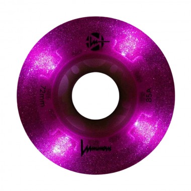 Luminous 72χιλ./85A Ροδάκια Led - Glitter Pink (4αδα)