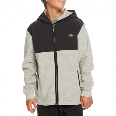 QUIKSILVER TAPED OFF K ZIP HOODIE LIGHT GREY HEATHER