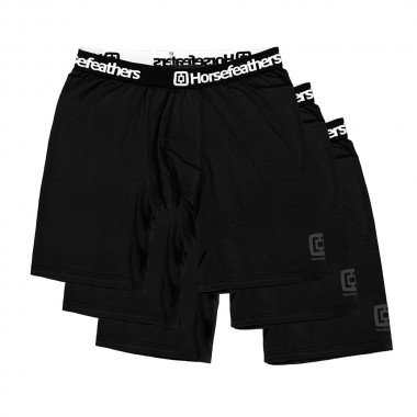 HORSEFEATHERS DYNASTY LONG 3PACK BOXER SHORTS BLACK
