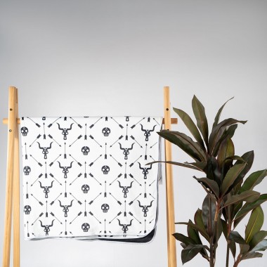 BEE UNUSUAL NO PLACE LIKE HOME THROW BLANKET WHT/GRAPH 127X152
