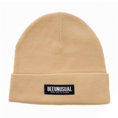 BEE UNUSUAL MONOCHROME BEANIE BEIGE