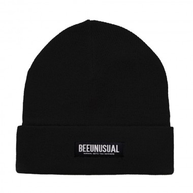 BEE UNUSUAL MONOCHROME BEANIE BLACK
