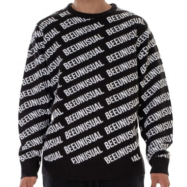 BEE UNUSUAL KNIT CREW BLACK/WHITE
