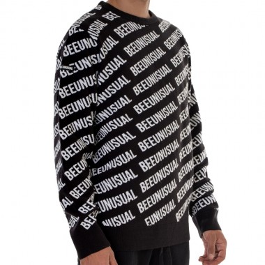BEE UNUSUAL KNIT CREW BLACK/WHITE