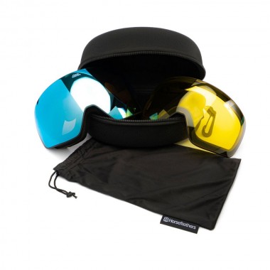 HORSEFEATHERS SCOUT SNOW GOGGLES BLACK/MIRROR BLUE