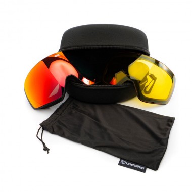 HORSEFEATHERS SCOUT SNOW GOGGLES BLACK/MIRROR RED