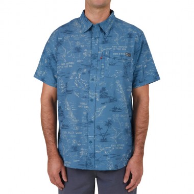 SALTY CREW SEAFARER S/S TECH WOVEN SLATE