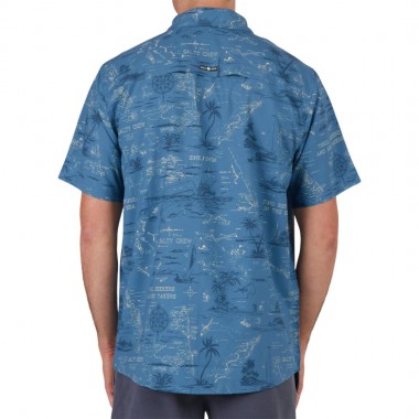 SALTY CREW SEAFARER S/S TECH WOVEN SLATE