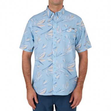 SALTY CREW FLORAL FLYER S/S TECH WOVEN SHIRT LIGHT BLUE