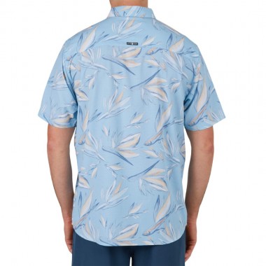 SALTY CREW FLORAL FLYER S/S TECH WOVEN SHIRT LIGHT BLUE