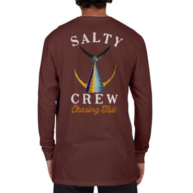 SALTY CREW TAILED L/S TEE MAROON