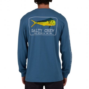 SALTY CREW GOLDEN MAHI PREMIUM L/S TEE SLATE