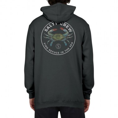 SALTY CREW BLUE CRABBER HOODIE CHARCOAL