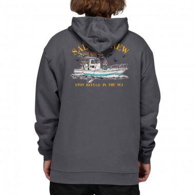 SALTY CREW FISH ON HOODIE CHARCOAL