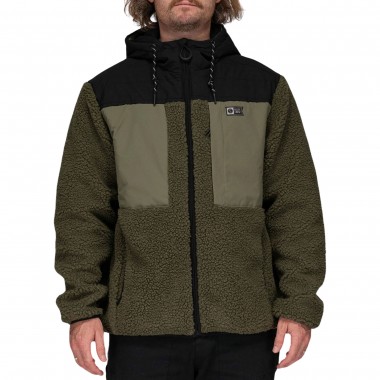 SALTY CREW KODIAK HIGH PILE SHERPA JACKET OLIVE