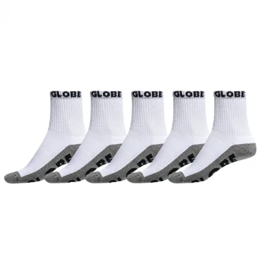 GLOBE BOYS QUARTER SOCKS 5 PACK WHITE/GREY