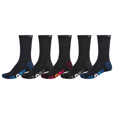GLOBE BOYS MULTI STRIPE CREW SOCKS BLACK/ASSORTED
