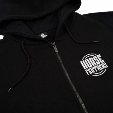 HORSEFEATHERS TALL TYPO ZIP HOODIE BLACK