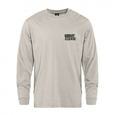 HORSEFEATHERS DISTORT LS T-SHIRT CEMENT