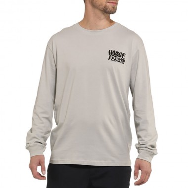 HORSEFEATHERS DISTORT LS T-SHIRT CEMENT