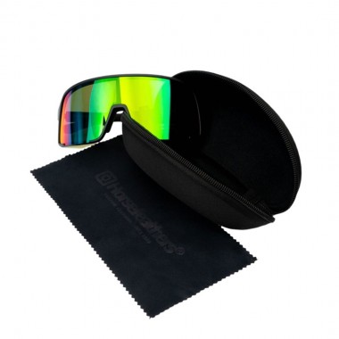 HORSEFEATHERS MAGNUM SUNGLASSES MATT BLACK/MIRROR GREEN