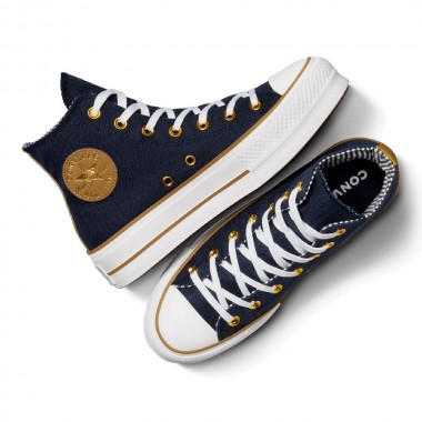 CONVERSE CHUCK TAYLOR ALL STAR LIFT HERRINGBONE STRP OBSIDIAN